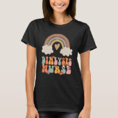 Dialysis Nurse Nephrology Nursing Groovy Retro Rai T-shirt (Voorkant)