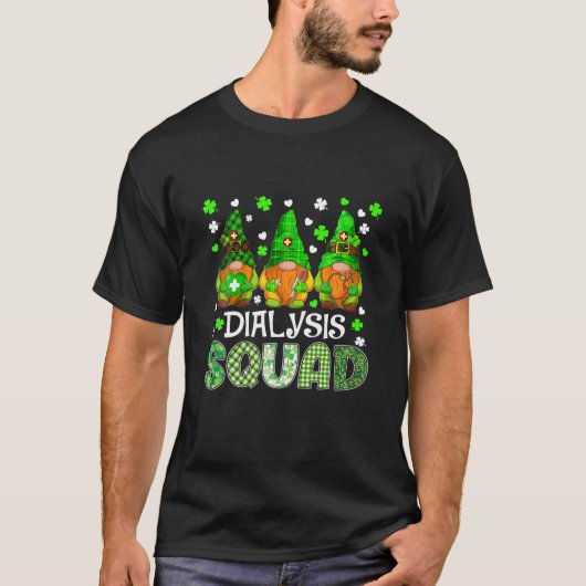Dialysis Squad Gnomies St Patricks Day Nurse T-shirt (Voorkant)