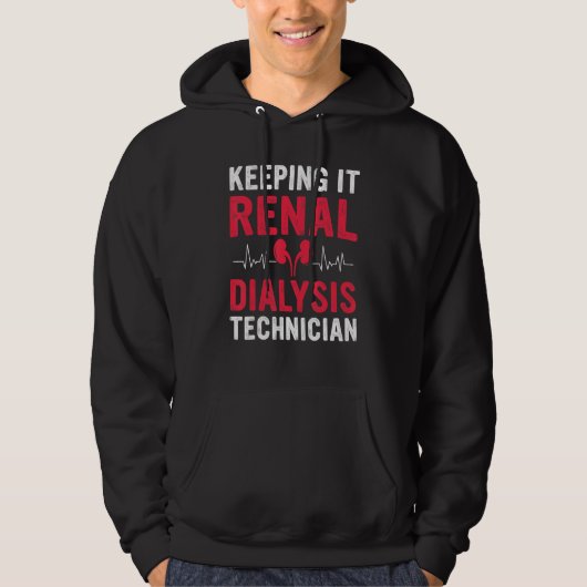 Dialysis Tech Keeping It Renal Heartbeat Dialysis Hoodie (Voorkant)