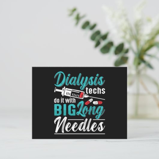 Dialysis Techs Do It With Big Long Needles Nurse Briefkaart (Staand voorkant)
