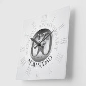 Diamant 60e anniversaire Mariage Horloge romaine N (Angle)