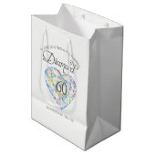 Diamant 60e anniversaire personnalisé sac cadeau b (Devant Angle)