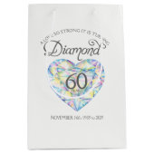 Diamant 60e anniversaire personnalisé sac cadeau b (Devant)