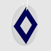 Diamant blanc, Bordure bleu gras (devant)