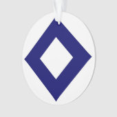 Diamant blanc, Bordure bleu gras (devant)