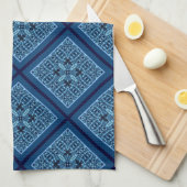 Diamant bleu avec Motif en mosaïque Serviette de c (Quart Plié)
