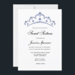 Diamant bleu et marine Tiara Sweet 16 Invitation d<br><div class="desc">Bleu & Marine Diamant Tiara Sweet 16 Invitation de groupe Voir la collection correspondante dans le Niche and Nest Store sur Zazzle</div>