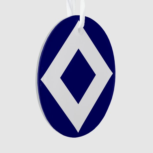 Diamant Bleu Profond, Bordure Blanche Gras (devant)