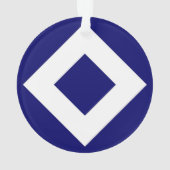 Diamant Bleu Profond, Bordure Blanche Gras (dos)