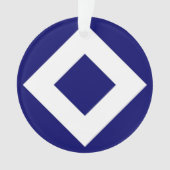 Diamant Bleu Profond, Bordure Blanche Gras (devant)