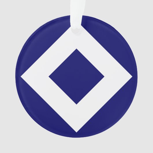 Diamant Bleu Profond, Bordure Blanche Gras (devant)