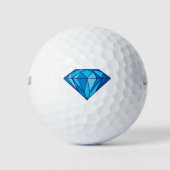 Diamant bleu sur balles de golf (Devant)