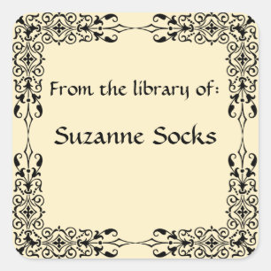  Diamant Bloeiende Lijsten Bookplate Vierkante Sticker