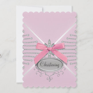 Diamant Boog Roze Doop Kaart