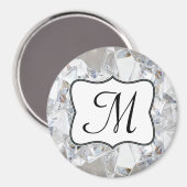 Diamant Cristal Glitz Monogramme Aimant initial (Recto/Verso)