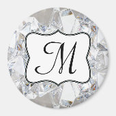 Diamant Cristal Glitz Monogramme Aimant initial (Devant)