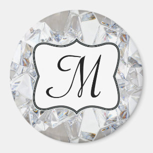 Diamant Cristal Glitz Monogramme Aimant initial