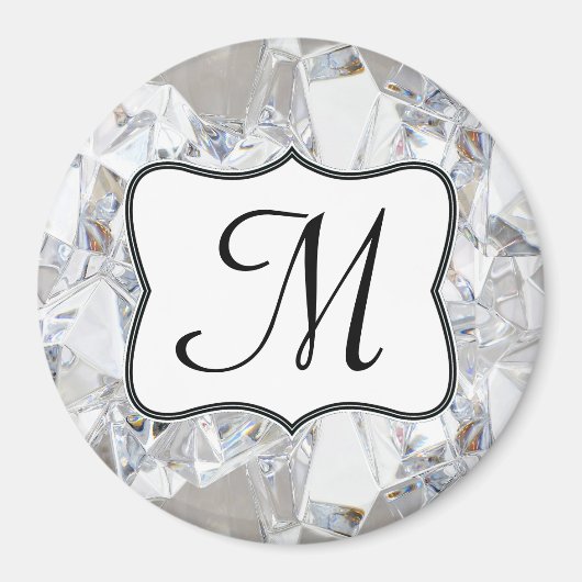 Diamant Cristal Glitz Monogramme Aimant initial (Devant)