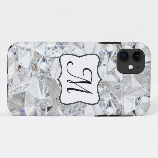 Diamant Cristal Glitz Monogramme IPHONE 5 Coque (Dos (Horizontal))