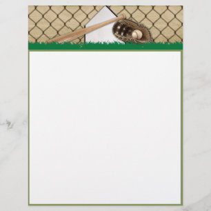 Diamant de baseball sur papier à lettres vert