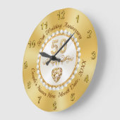 Diamant de coeur d'or, horloge murale du 50e anniv (Angle)