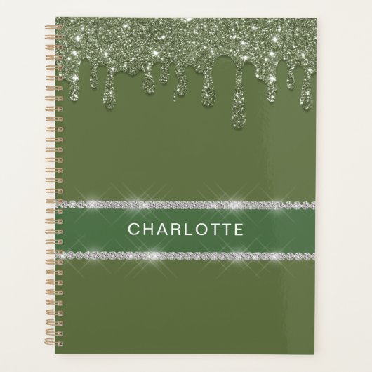 Diamant de Parties scintillant vert Sage moderne (Devant)