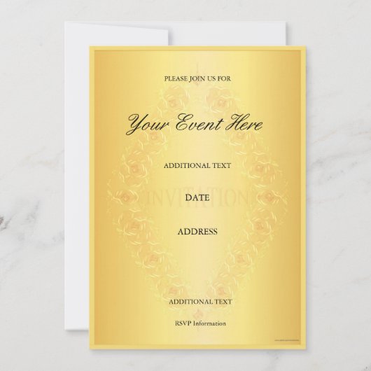 Diamant design bleu et or dans invitation noire (Dos)