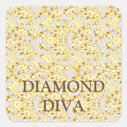 DIAMANT DIVA   VIERKANTE STICKER (Voorkant)