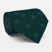 Diamant donkergroen stropdas (Opgerold)