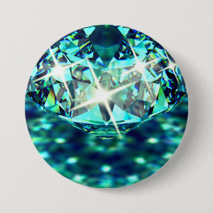Diamant edelsteen glinsterend elegant ronde button 7,6 cm
