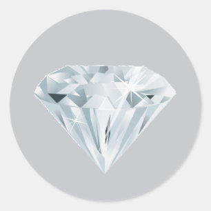 Diamant edelsteen ronde sticker