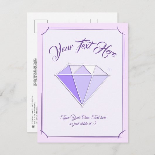 Diamant edelsteen. Sieraden. 60 Bruiloft Jubileum Briefkaart (Voorkant / Achterkant)