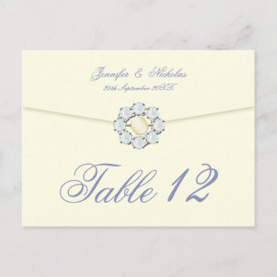 Diamant en parel Broach op enveloppe Tafelnummer
