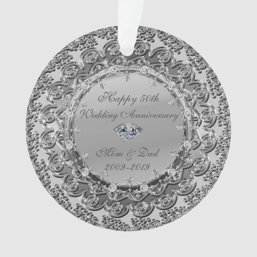 Diamant floral d'argent 50e anniversaire Mariage (devant)