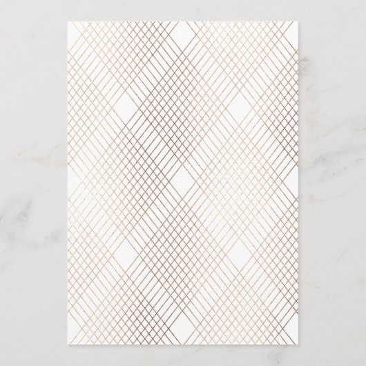 Diamant Géométrique Blanc Or Gatsby Mariage Menu (Dos)