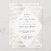 Diamant Géométrique Blanc Or Gatsby Mariage Menu (Devant / Derrière)