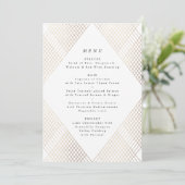 Diamant Géométrique Blanc Or Gatsby Mariage Menu (Debout devant)