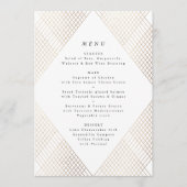 Diamant Géométrique Blanc Or Gatsby Mariage Menu (Devant)