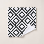 Diamant géométrique Gras Motif noir blanc (Gant de toilette)
