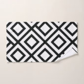 Diamant géométrique Gras Motif noir blanc (Serviette à main)