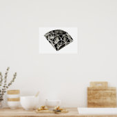 Diamant géométrique. Impression d'origine Noir Bla (Cuisine)