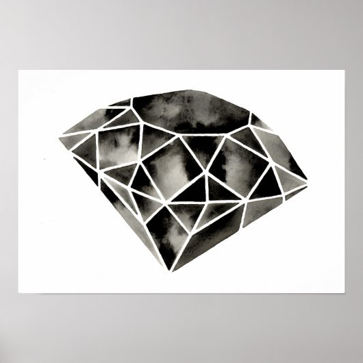 Diamant géométrique. Impression d'origine Noir Bla (Devant)
