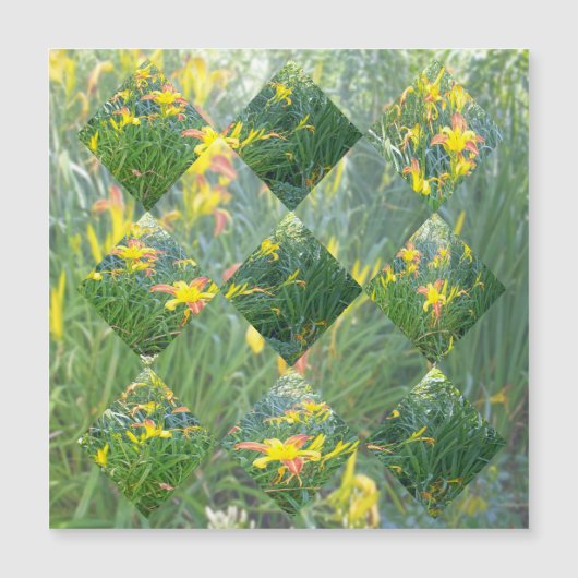 Diamant gesneden geel lelie veld geometrisch ontwe (Voorkant)