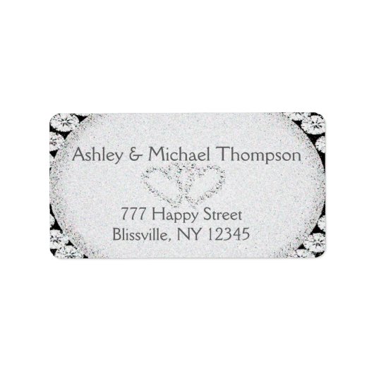 Diamant Glitter | Huwelijksetiket Etiket (Voorkant)