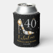 Diamant Glitter Veertig en Fabulous 40ste verjaard Blikjeskoeler (Blikje Achterkant)