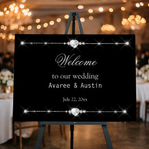 Diamant Glitter Welkom op Onze Bruiloft Poster