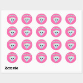 diamant Kawaii, bevestiging Ronde Sticker (Vel)