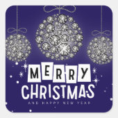 Diamant Kerstversiering Vierkante Sticker (Voorkant)