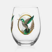 Diamant kolibrie wijnglas zonder voet (Achterkant)