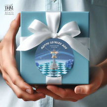 Diamant Metallic Koning Schaken Vaderdag Blauw